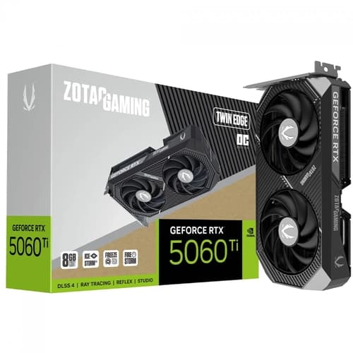 PLACA DE VIDEO GEFORCE RTX 5060 TI 8GB ZOTAC TWIN EDGE OC GDDR7, DLSS, RAY TRACING, ZT-B50610H-10M